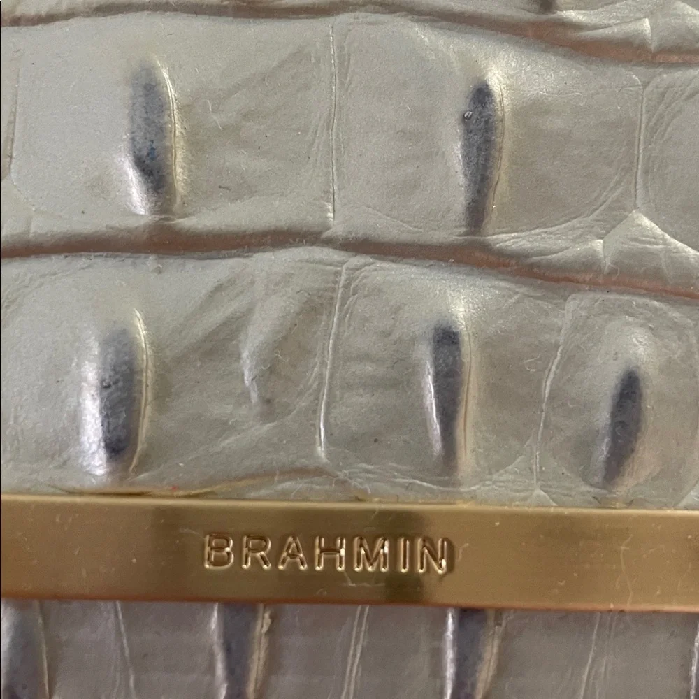 Brahmin Cream Croc-Embossed Wristlet - Picture 2 of 12